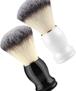 Healeved Brocha De Afeitar Para Hombre 2 Piezas y Multifuncional, Cepillo De Barba y Rostro Negro y Blanco, Espuma Fácil, Limpieza Facial y Barba, Accesorios De Afeitado Para Uso Diario