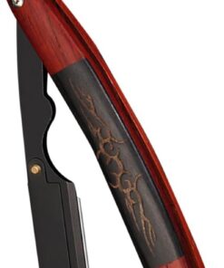 Soporte para Cuchillas de Afeitar Plegable de Madera Negra y Acero Inoxidable, Estilo Vintage, para Viajes y Uso Manual