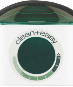 Clean + Easy Calentador de cera de lujo controlado termostáticamente con raspador único que evita goteos de cera para tratamiento higiénico de depilación, (120 V)