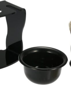 Healeved Juego de Brocha de Afeitar, Soporte Acrílico y Taza para Limpieza Facial, Set Organizador Baño Hombre