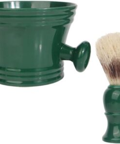 SHINEOFI Kit de Afeitado para Hombre con Cuenco de Espuma y Brocha de Cerdas Naturales, Portátil para Limpieza de en Casa y Viaje