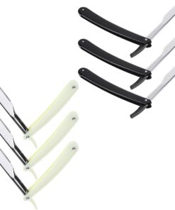 Ciieeo Soporte para Maquinillas de Afeitar Vintage 6 Piezas (3 de Color Claro, 3 Negras) Soporte Manual para Afeitado y Arreglo de Cejas para Hombres Cuidado de Barba