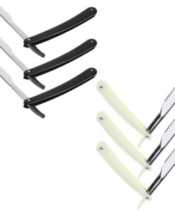 GANAZONO Juego de 6 Maquinillas de Afeitar Manuales para Hombre Soporte para Afeitado Vintage Color y Negro sin Cuchillas Adecuado para Barba y Cejas Herramienta Segura y