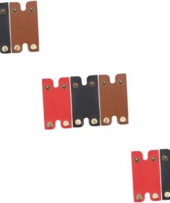 Healeved 9piezas Funda Protectora Para Cabezal De Maquinilla De Afeitar De Cuero Sintético Para Almacenamiento Seguro y Protección Eficaz De Afeitadoras Manuales