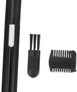 Recortador Eléctrico de Cejas Negro de Tubo de Aluminio para Mujer | 1 Juego Peine y Cepillo, Uso en Brazos y Piernas, Formato Portátil para Llevar Guardar Bolsillo