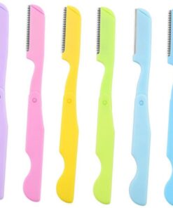 Recortadores de Cejas para Mujer Plegables de Plástico, 8 Piezas, Diseño Amigable Piel para Depilación y Rasurado Facial Preciso Color Aleatorio