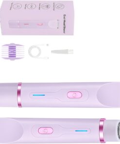 Afeitadora eléctrica inalámbrica para mujer con cabezales para cuerpo y cara, afeitadora portátil para línea de cabello con protector ajustable