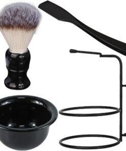 Kit De Afeitado Manual Para Hombre Maquinilla De Afeitar Brocha De Afeitar y Cuenco Para Cuidado Facial y Afeitado Diario