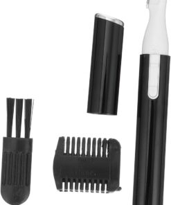 GANAZONO Recortador Afeitadora Facial para Mujer Portátil de Cejas Eléctrico Peine y Cepillo de Aluminio Negro en Estuche Cosmético Adecuado para Brazos y Rostro