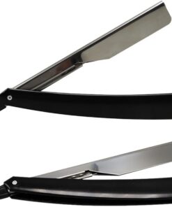 2 Maquinillas de Afeitar Rectas Manuales para Hombres, Cuchillas Profesionales de Afeitado Cercano y Contorno Facial, Ideales para Peluquerías y Uso Doméstico