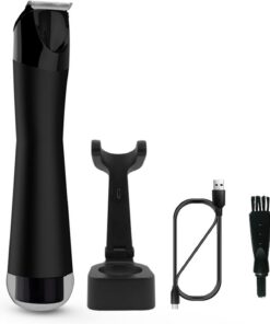 Recortador de bolas eléctrico íntimo para hombres, impermeable, huevos húmedos/secos y testículo para peluquería corporal con LED L, peluquero corporal para hombres y mujeres, impermeable