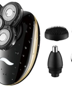 STOBAZA Afeitadora Eléctrica Rotativa Recargable y Lavable para Hombre Diseño Resistente al Agua Materiales de Plástico y Metal, Uso en Seco y Húmedo