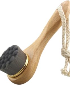 Cepillo de Limpieza Profunda con Mango Largo de Madera de Haya, Cerdas Nanofibras Suaves, para Todo Tipo de Piel, Uso Manual, Cuidado Diario del Rostro Color Aleatorio