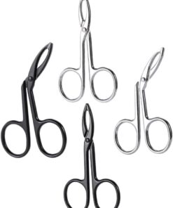 OUNONA Pinzas para Cejas de Acero Inoxidable 4 Piezas Multifuncionales Tamaño Pequeño para Mujeres y Hombres Depilación Facial y Arreglo de Cejas Puntas Rectas y Curvas
