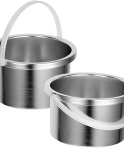 Recipiente para Calentador de Cera 500ml de Aleación de Aluminio Plata | 2 Unidades, Diseño Pequeño, Repuesto Interior para Sesiones Profesionales y Depilación