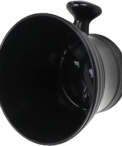SHINEOFI Tazón de Afeitar Portátil Abs Negro para Viaje, Base Redondeada | Cuenco Doméstico de Espuma, Práctico y Fácil de Guardar, Estilo Simple y Elegante