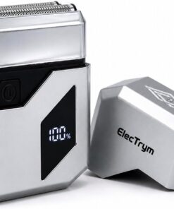Afeitadora eléctrica compacta de triple cabezal de aluminio E1025 para hombre, maquinilla de afeitar inalámbrica con pantalla LED de batería, carga USB-C, 3 cabezales flotantes para un