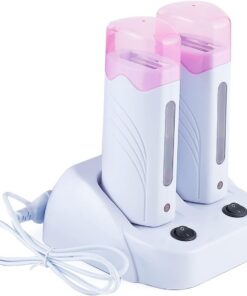 Calentador de cera enrollable de 110 V para depilación con rodillo de cera doble para cartucho de cera depilatoria, kit de cera para el hogar para mujeres y hombres | Calentador de rodillo de cera doble, kit de depilación para el hogar para mujeres y hombres