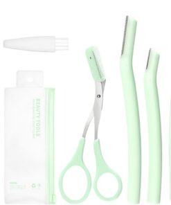 Kit de recortador de cejas, tijeras para cejas con peine Kit de recorte de | Cortador de cejas, kit de cuidado de cejas con cubierta protectora, kit de cejas para principiantes y