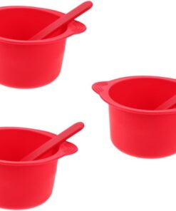 Healeved 6 Juegos ceras Depilación con cera dispositivo bote de cera para depilación profesional Horno forro calentador de cera Cuenco calentador de cera para depilación rojo Reutilizable