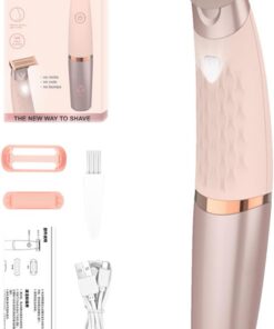Electric Shaver, Facial Trimmer, Cordless Hair Removedor Tool, Painless Bikini Razor Device, Smooth Body Grooming Kit for Women Face Legs Underarm Travel Use, 5.3x1.3x0.7in