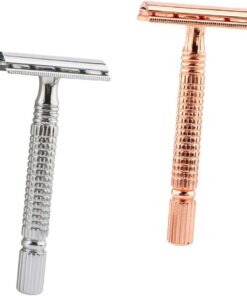 GANAZONO Afeitadora Manual de Hierro para Barba, 2 Piezas, Agarre Firme y Afeitado Limpio, Adecuado para Barbería Profesional y Uso en Casa