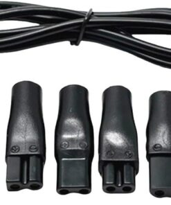 2026 - Juego de 7 cables de alimentación con adaptador USB de 5 V, cargador para aparatos eléctricos como maquinillas de afeitar purificadores de aire (negro, 100 cm)