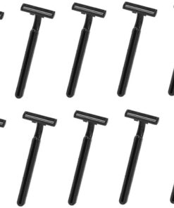 Happyyami Maquinillas de Afeitar Desechables para Depilación Femenina, Diseño Antideslizante de Acero al Carbono, Paquete de 10 Piezas Negro, Portátil y Fácil de Usar para Uso Personal