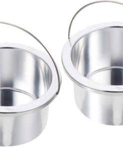 LIFKOME 2 Ollas de Aluminio Plateadas para Fundir Cera Diseño de Mango Confiable, Accesorios para Cuidado de Belleza y Uso en Calentadores de Cera