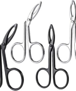 Ciieeo Pinzas y Cejas para Piezas Inoxidable Acero de Punta 4 en Precisa Curva Depilación del Vello Facial Mujeres Hombres