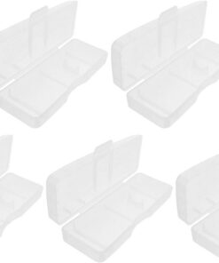 ULTECHNOVO Estuche Portátil Transparente para Viaje, Caja Rígida para 5 Maquinillas de Afeitar Manuales, Organizador Compacto de Plástico Duro, Protector Seguro y Compatible, 14,5 X 5 X 3 Cm
