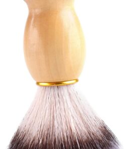 Brocha de Afeitar Mango de Madera y Fibra Artificial | Portátil, Fácil de Limpiar, Diseño Práctico Patrón Simple, Accesorio de Cuidado Personal