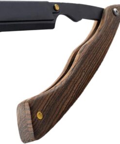 STOBAZA Soporte para Recortadora de Barba de Madera y Acero Inoxidable Diseño Ergonómico y Estilo Retro, Herramienta Portátil para Afeitar y Recortar en Casa