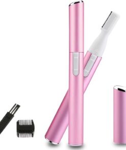 Maquinilla de afeitar eléctrica para cejas para mujeres y hombres, mini removedor de pelo portátil sin dolor | Removedor de cejas, cara, labios, barbilla y pelusas de melocotón, recortadora de precisión que funciona con pilas