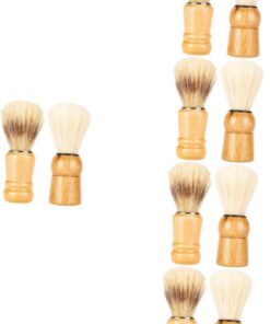 10piezas Brocha De Afeitar De Madera Natural Para Hombre Cepillos Para Barba y Accesorios De Prácticos y Profesionales