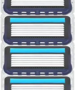Repuesto de hoja de cinco capas para el cabezal de afeitar, 4 piezas, compatible con el soporte de la serie Fusion 5, azul