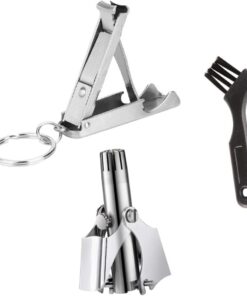 Healeved 3juegos Cortapelos De Inoxidable Recortador Manual Portable Cepillo De Limpieza Kit De Cuidado Personal Para Hombres y Mujeres