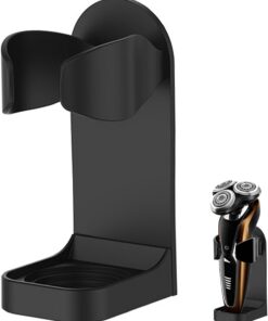Soporte para afeitadora de pared para ducha Soporte ajustable para afeitadoras eléctricas Soporte autoadhesivo para afeitadora de ducha con orificio de drenaje Soporte de plástico para afeitadoras par
