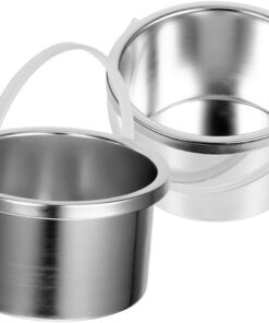 VALICLUD Recipiente Interior de Aluminio Diseño Pequeño Único para Calentador de Cera 500ml, 2 Piezas Adecuado para Depilación en Casa y Salones de Belleza