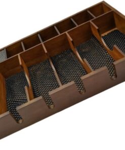 Happyyami Caja de Almacenaje de Madera y Gran Capacidad Diseño de Rejilla Racional para Tijeras de Pelo y Cortadora Eléctrica para Salón de Belleza