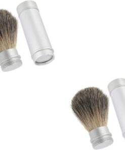 Healeved 2piezas Cepillo De Afeitar para Hombre con Mango De y Cerdas De Tejón para Aplicar De Afeitar y