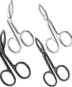 MAGICLULU Pinzas Punta Curva y Plana 4 Piezas de Acero Inoxidable para Depilar Cejas Precisión Alta para Eliminar Vello Facial y Vello en Mujeres