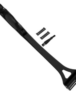 Afeitadora Manual de Tres Cuchillas Ajustable para Hombre Rasuradora Corporal Antideslizante para Espalda y Cuerpo Uso Seco y Mojado Accesorio de Aseo Portátil para Viajes