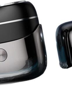 Afeitadora eléctrica para hombre para cara y patillas, recortadora de barba de doble cabeza con mango antideslizante eficiente de doble cabeza