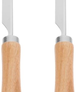 SOLUSTRE Cerdo y Cocina Uso en Inoxidable Acero para Piezas de Madera 2 Soporte Cuchillas Depilación Portátil Acabado Fino