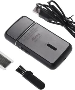Portátil eléctrico para hombre para afeitadora de aluminio, recargable por USB, casa de viaje