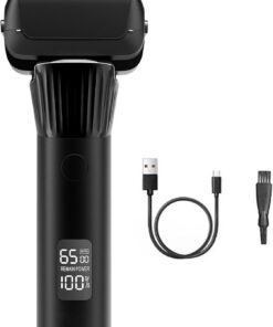 3 afeitadoras eléctricas de carga rápida para hombre, recortadora USB de bolsillo, textura ABS, para viajes de negocios y aseo diario, afeitadora eléctrica con pantalla LED