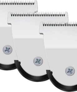 Cuchillas de repuesto para cortapelos desmontables profesionales #2111 compatible con recortadoras Wahl Mag 8841/8143/8700, se adapta a barberos y estilistas profesionales (paquete de tres plateados)