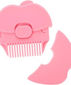 LIFKOME Peine Cortapelos Manual para Recortadora de Flequillo Doble Cara Herramienta Segura de Plástico Ergonómico para Corte Preciso Casa y Salón Color Rosa