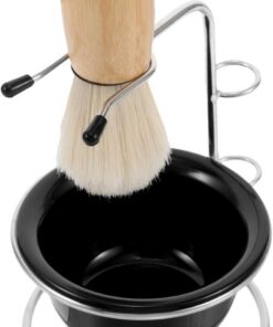VALICLUD Set de Brocha y Cuenco de Afeitar para Hombre, Cerdas de Nailon, Afeitado en Húmedo, Fácil Espumado